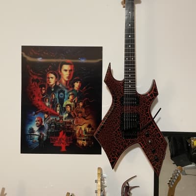 B.C. Rich Stranger Things Eddie's Inspired Limited-Edition NJ Warlock  Electric Guitar Regular Black