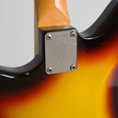 Fender Jaguar Solid Body Electric Guitar (1966), ser. #171100, black tolex hard shell case. image 16