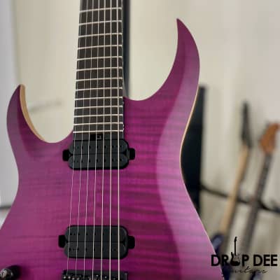 Schecter John Browne Tao-7 Left-Handed 7-String Electric Guitar - Satin Trans Purple image 5