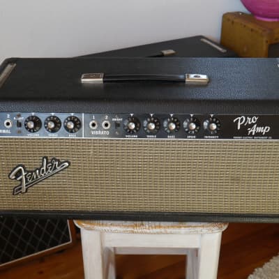 1964 Fender Pro Amp // fully serviced tube amp head // blackface era image 7