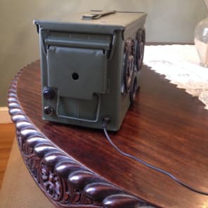 Ammo can speaker system (portable) army green image 2