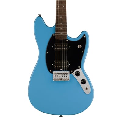 Squier FSR Bullet Competition Mustang HH Yellow w/Black | Reverb