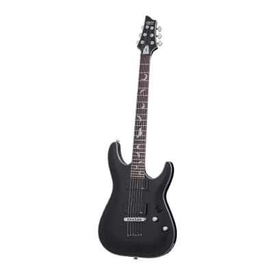 Schecter Damien Platinum-6 6-String Electric Guitar (Right-Hand, Satin Black) with Knox Gear Protective Carrying Case Bundle image 2
