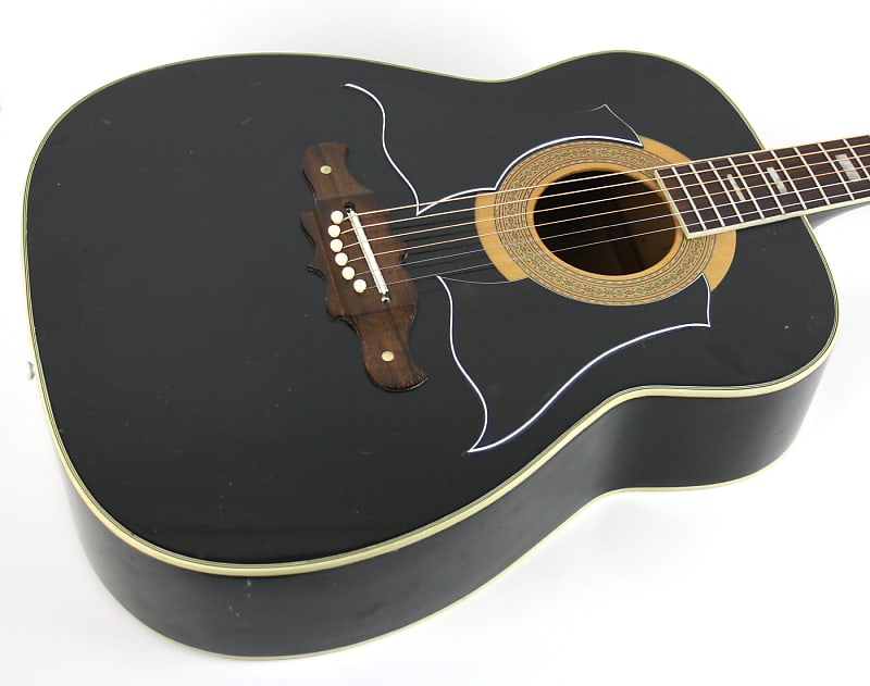 1970 Harmony H1264 Sovereign Jet-Set Jumbo Deluxe Black | Reverb