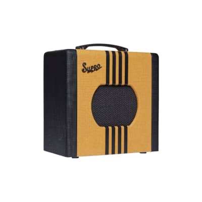 Supro Delta King 8 Combo 1 Watt Guitar Amplifier, Tweed w/ Black Stripes image 3