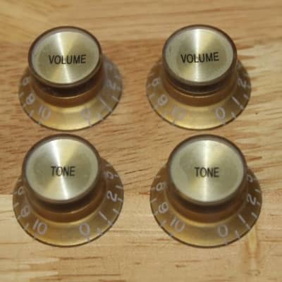 Real Life Relics Vintage Top Hat Knobs Gold With Gold Top (Set of 4)
