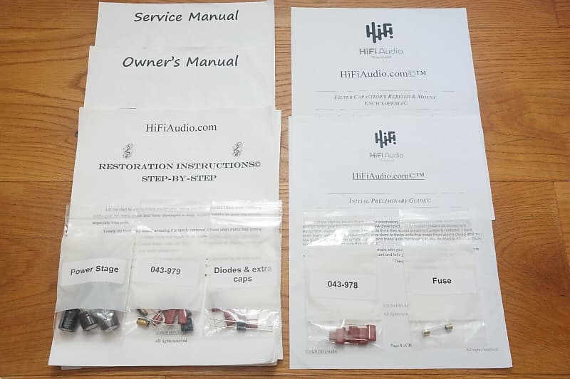 McIntosh C24 restoration kit filter capacitor repair rebuild fix  			