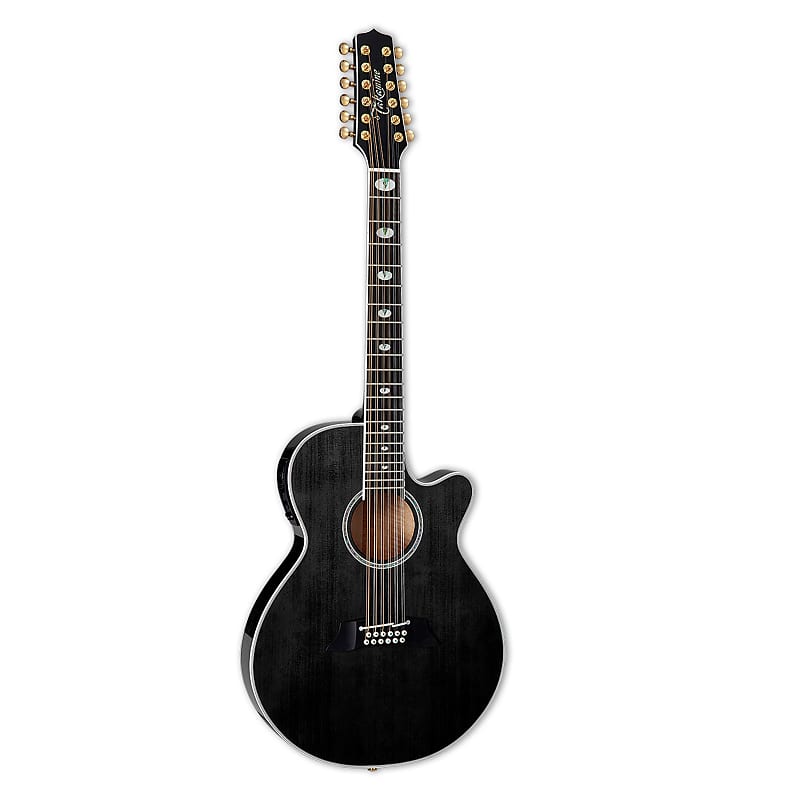 Takamine TSP158C-12 SBL Thinline 12 String Acoustic Elerctic Guitar w Case Black image 1