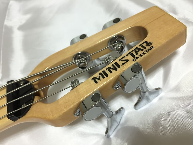 Ministar Basstar Travel Guitar Natural Finish 4 String Bass with