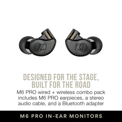 MEE audio M6 PRO 2nd Generation Musicians’ in-Ear Monitors Wired + Wireless Combo Pack Black image 2