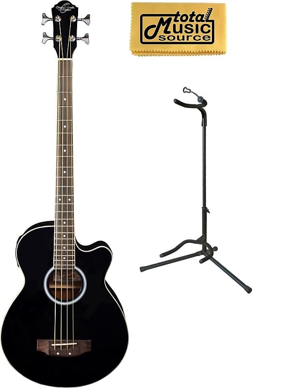 Oscar Schmidt OB100 Acoustic-Electric Bass with Gig Bag - Black, OB100B-G640 image 1