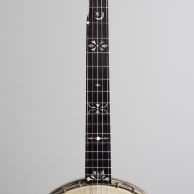 Libby Brothers 5 String Banjo (1895), ser. #66, black hard shell case. image 8