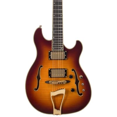 Eastwood CLASSIC 6 TA PH Double Cutaway Design Compact Fully Hollow 6-String Electric Guitar w/Hardshell Case image 3