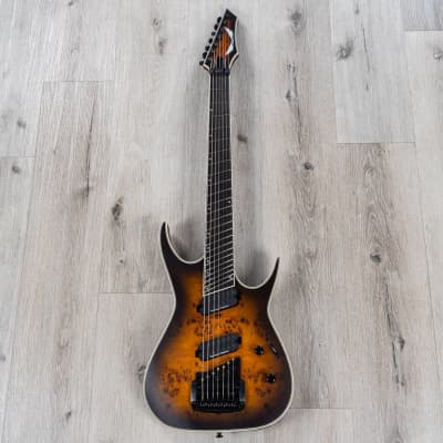 Dean Exile Select 7-String Multiscale Kahler Guitar, Satin Natural Black Burst image 3