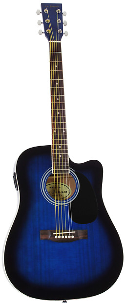 Jameson Guitars Full Size Thinline Acoustic Electric Guitar with Free Gig  Bag Case & Picks Natural Right Handed –