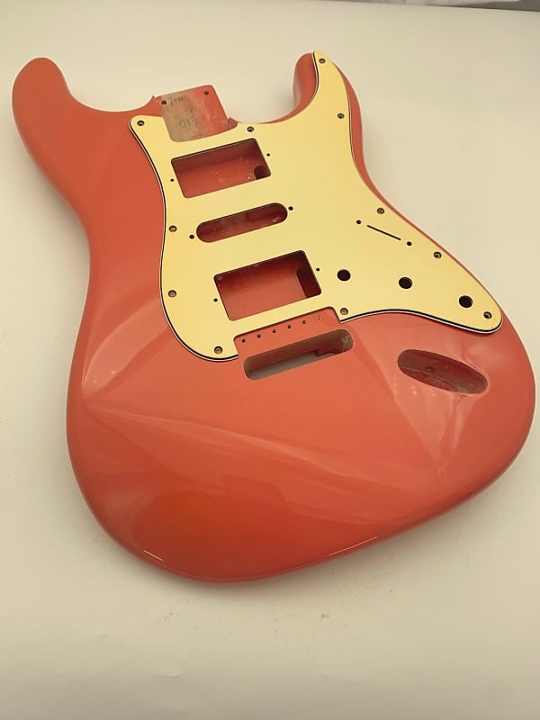 4lbs BloomDoom Nitro Lacquer Aged Relic Orangey Fiesta Red HSH S-Style Vintage Custom Guitar Body image 1