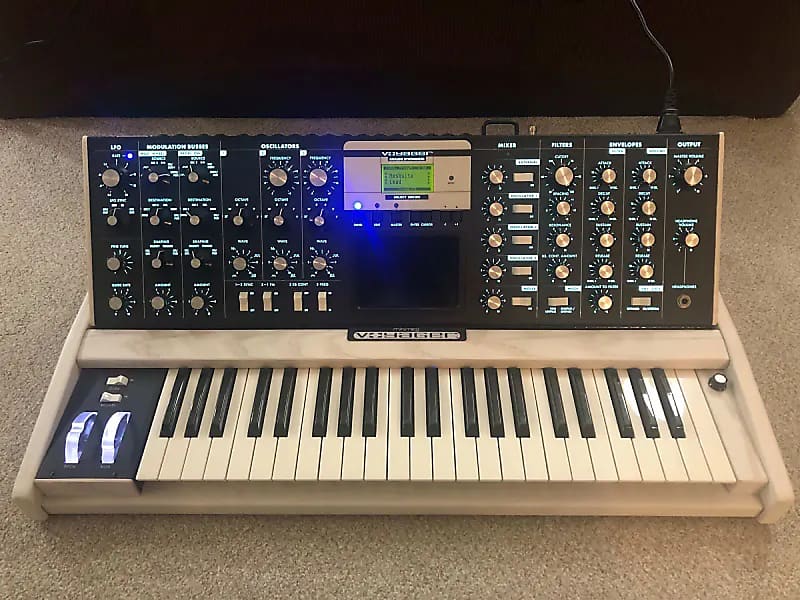Moog MiniMoog Voyager Select Series Edition 44-Key Monophonic Synthesizer - White Cabinet with Flight Case image 1
