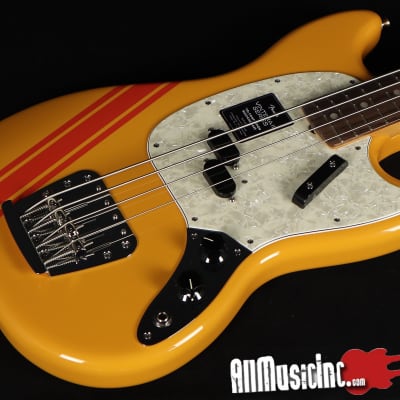 Fender Vintera II 70s Mustang Competition Orange Electric Bass Guitar w/ Gig Bag image 3