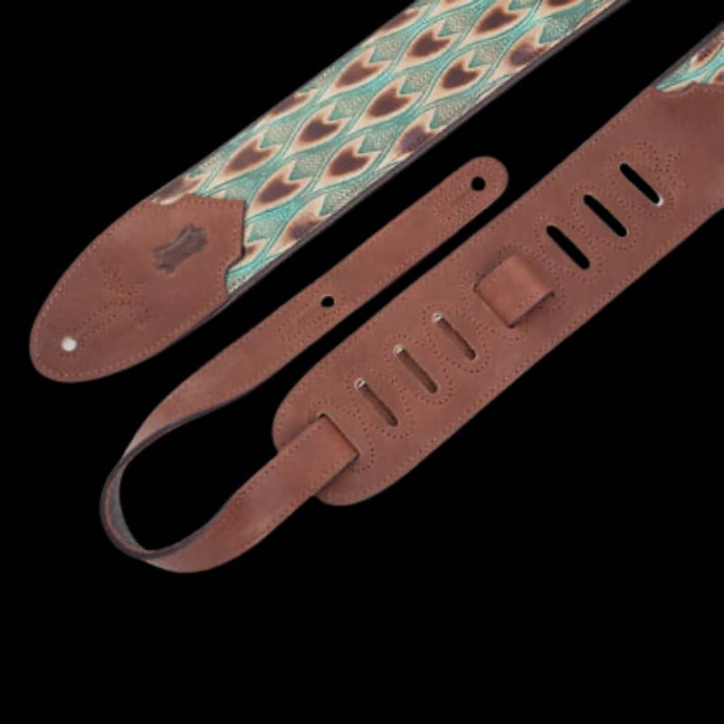 Levy's Leathers Sundance 3 wide Embossed Leather Guitar Strap; Western  Series - Geramium Whiskey (M4WP-006)