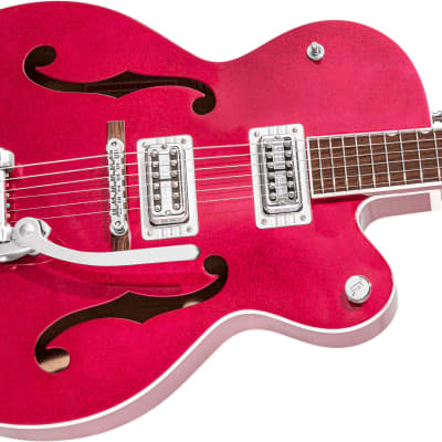 GRETSCH - G6120T-HR Brian Setzer Signature Hot Rod Hollow Body with Bigsby  Rosewood Fingerboard  Magenta Sparkle - 2401206856 image 4