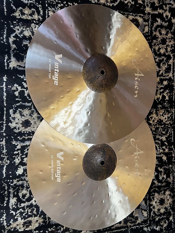 (MINT) AIsen 16" Vintage Hi-Hat Cymbals (Pair) image 1