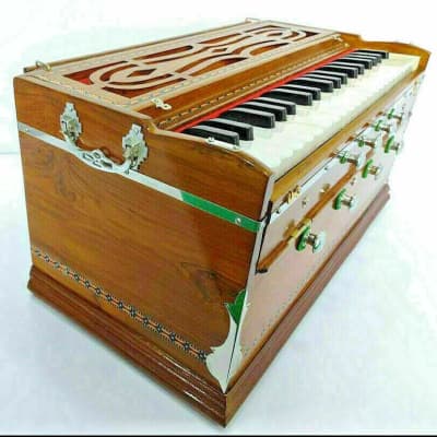 Handmade Bombay Harmonium Chudidar Double Bellow 39 Key Two Reed 8 Stopper  Style Best2022 image 4