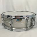 Ludwig L-404 Acrolite 5x14" Aluminum Snare with Rounded Blue/Olive Badge 1980