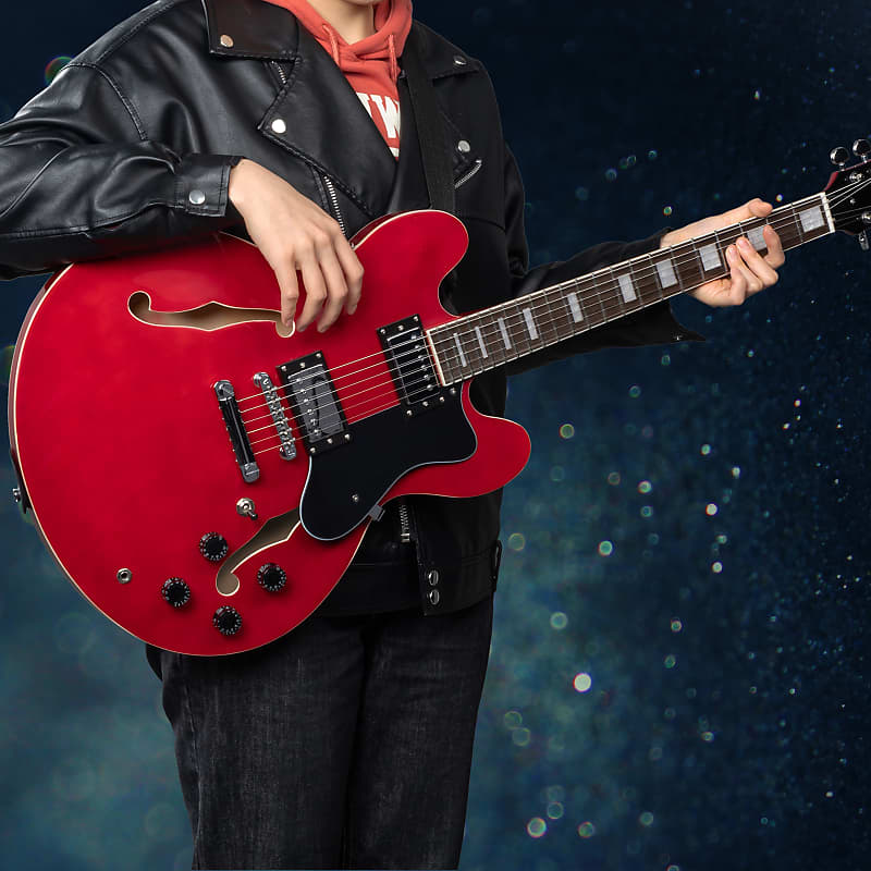 New 2022 Glarry GGS101 SemiHollow Electric Guitar Red Reverb