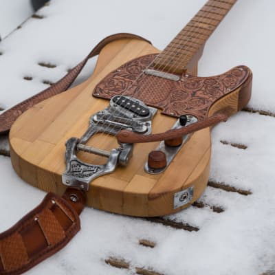 Gepetto B16, Tooled Leather Pickguard and Strap image 6