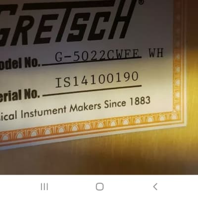 Gretsch New G 5022 CWFE WH White image 14