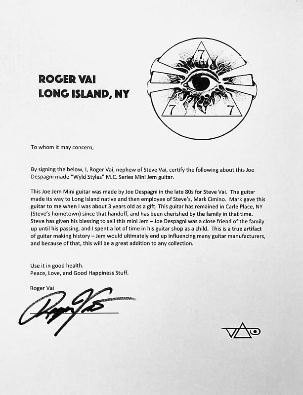 JEM Steve Vai Owned Despagni Wyld Styles MC Mini Swirl Dipped | Reverb