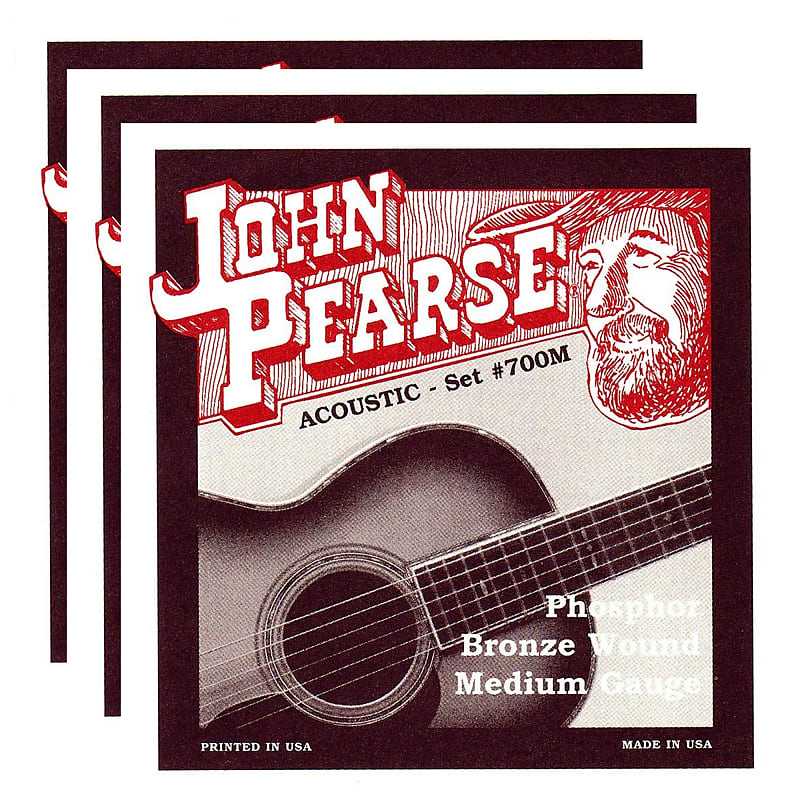 John Pearse Acoustic Strings Phosphor Bronze Medium 13-56 (3 Pack Bundle) image 1