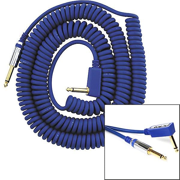 VOX VCC Vintage Coiled Cable (29.5', Blue) with Mesh Carry Bag image 1