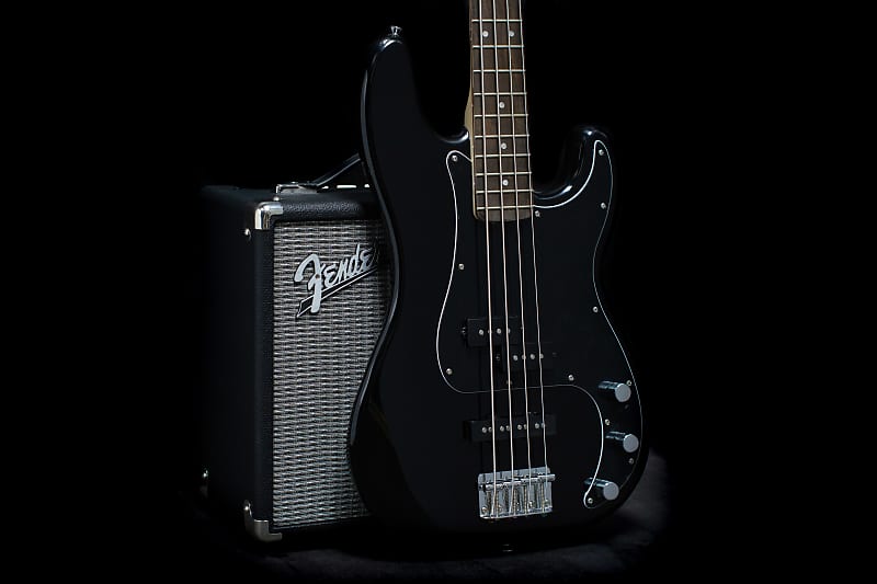 Squier Affinity PJ Bass Starter Pack Black Reverb