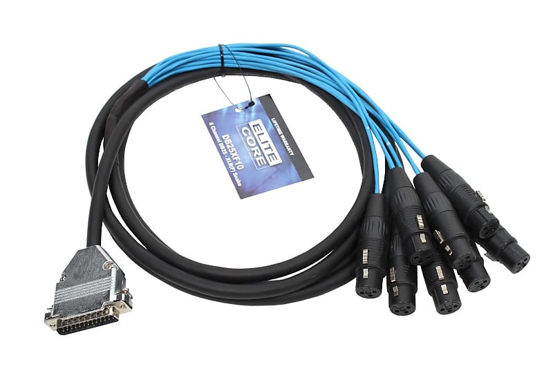 Elite Core 10' D-Sub Breakout Cable 25-pin to 8 female XLR image 1