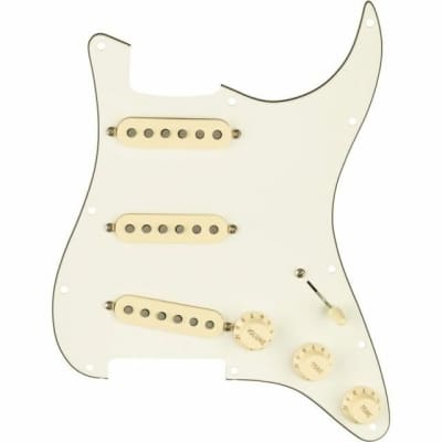 Fender Pre-Wired Strat Pickguard, Tex-Mex SSS, Parchment 11 Hole PG WBW image 4