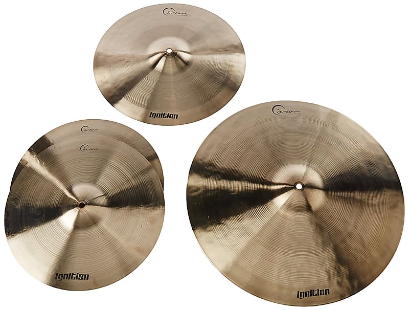 Dream Cymbals IGNCP3 Ignition Series 3 Cymbal Pack - 14-Inch Hi Hats, 16-Inch Crash & 20-Inch Ride image 1