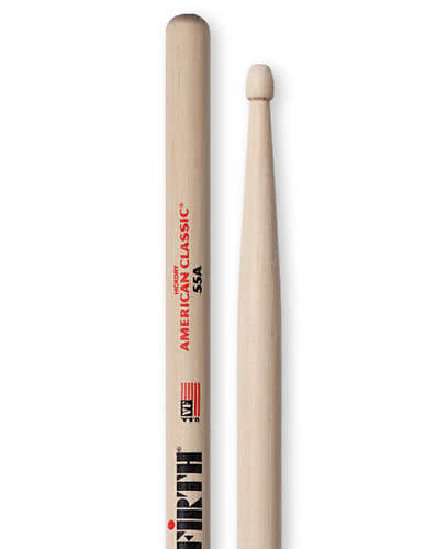 Vic Firth 55A American Hickory Drum Sticks Wood Tip (6-Pair) image 1