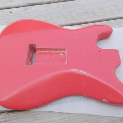 4lbs 1oz BloomDoom Nitro Lacquer Aged Relic Faded Fiesta Red S-Style Vintage Custom Guitar Body imagen 10