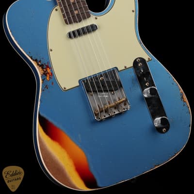 Fender Custom Shop LTD 60 Telecaster Custom Heavy Relic - Aged Lake Placid Blue over Chocolate 3-Color Sunburst image 6