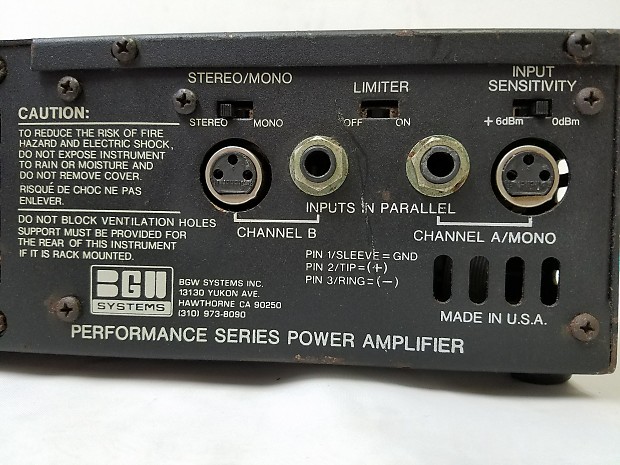 BGW Performance Series 4 Power Amplifier | Reverb