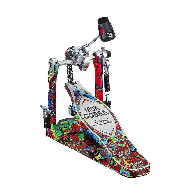 Tama TAMA HP900PMPR Iron Cobra Power Glide Single Pedal Einzel-Fussmaschine inkl. Case, marble psychedelic image 1