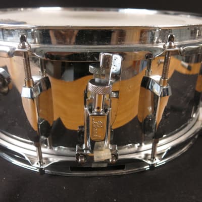 Pearl Steel shell snare drum 5.5x14" 90's?  - chrome image 3