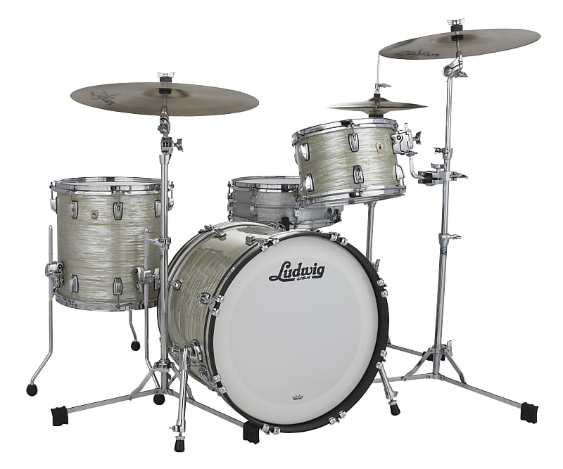 Ludwig *Pre-Order* Classic Maple Olive Oyster Pro Beat 14x24_9x13_16x16 Drums Kit Shell Pack Made in the USA Authorized Dealer image 1