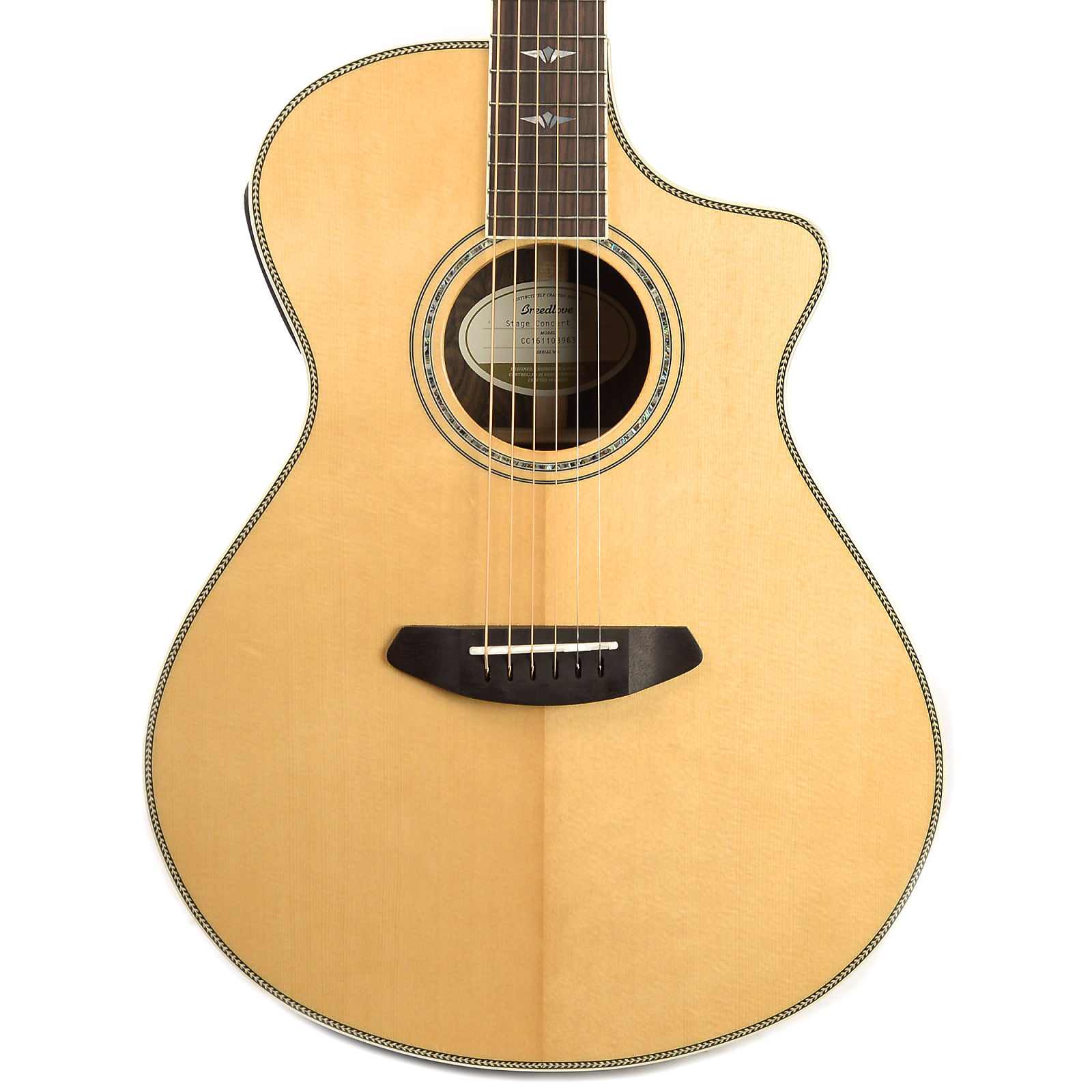 Breedlove Stage Exotic Concert CE Sitka Spruce Ziricote Cutaway w