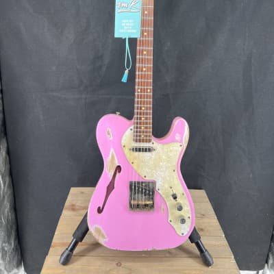 Von K Guitars T-Time 69TL Relic Tele Thin-line F Hole Aged Mary Kay Pink Nitro Lacquer image 1