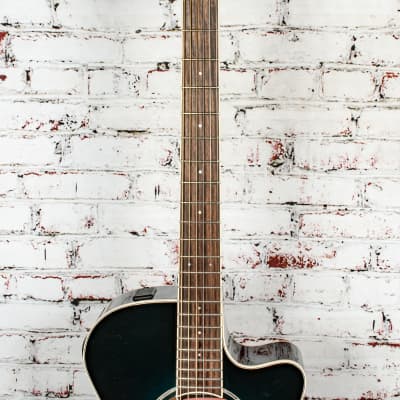 Yamaha - APX600 - Thinline Cutaway Acoustic-Electric Guitar, Turquoise Burst - x7487 - USED image 3