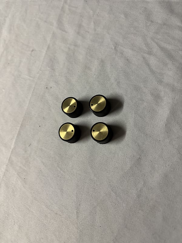 Harmony H72 Knobs 4 Matching Set Original 1970s Vintage - Black / Gold