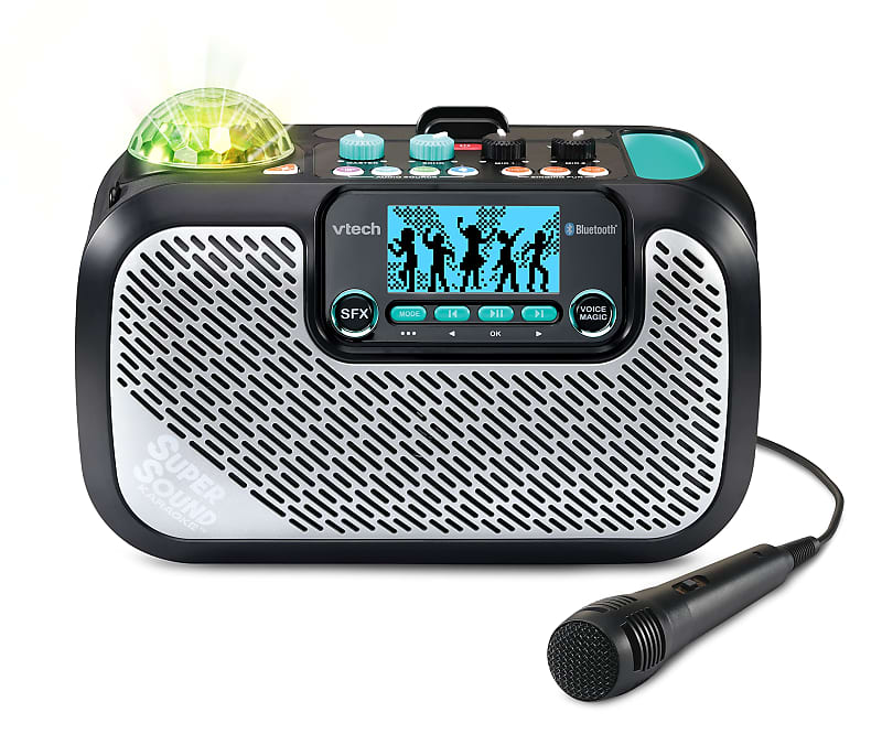 VTech Super Sound Karaoke, Portable Karaoke Machine & Speaker With Microphone, Voice Changer & Special Effects, Bluetooth Enabled, FM radio, Gift for Ages 14+ Years image 1