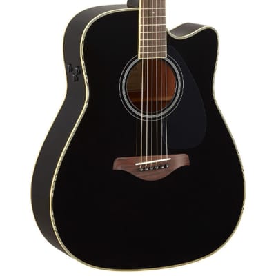 Yamaha FGC-TA FG Cutaway TransAcoustic Acoustic-Electric Guitar - Black image 1